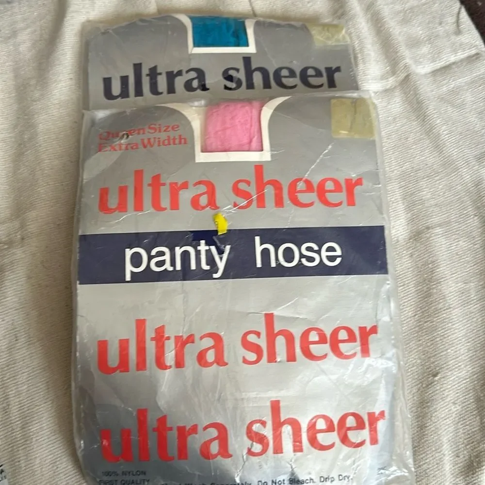 Vintage Pantyhose Pink/Blue Color Queen Size NWT (New with Tags)